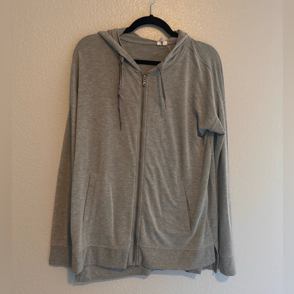 Grey yoga zip up